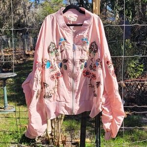 Avenue Pink Embroidered Women's Jacket
